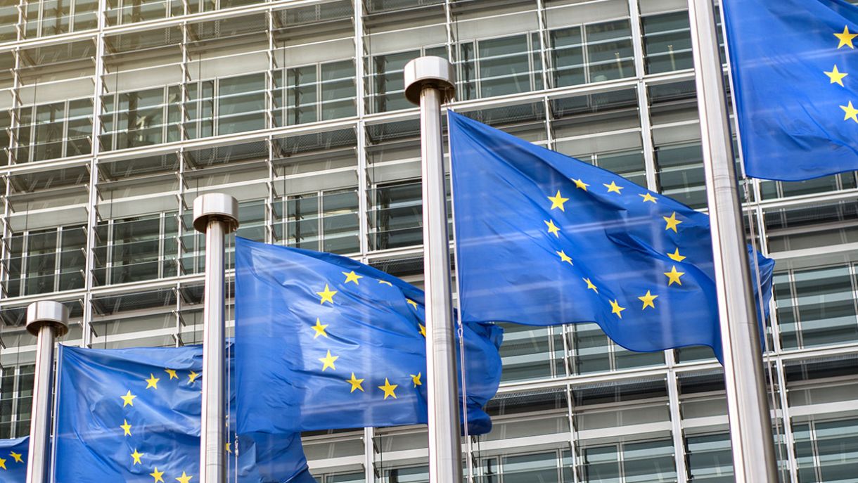 EU-flags in front of the Berlaymont building