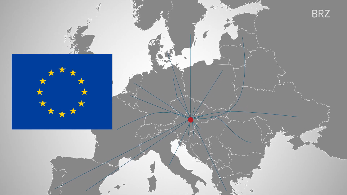 Landkarte von Europa und die EU-Flagge