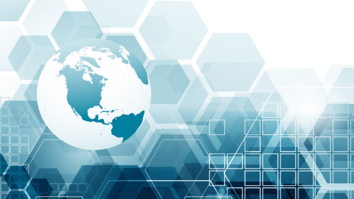 Eine Weltkugel und Polygone