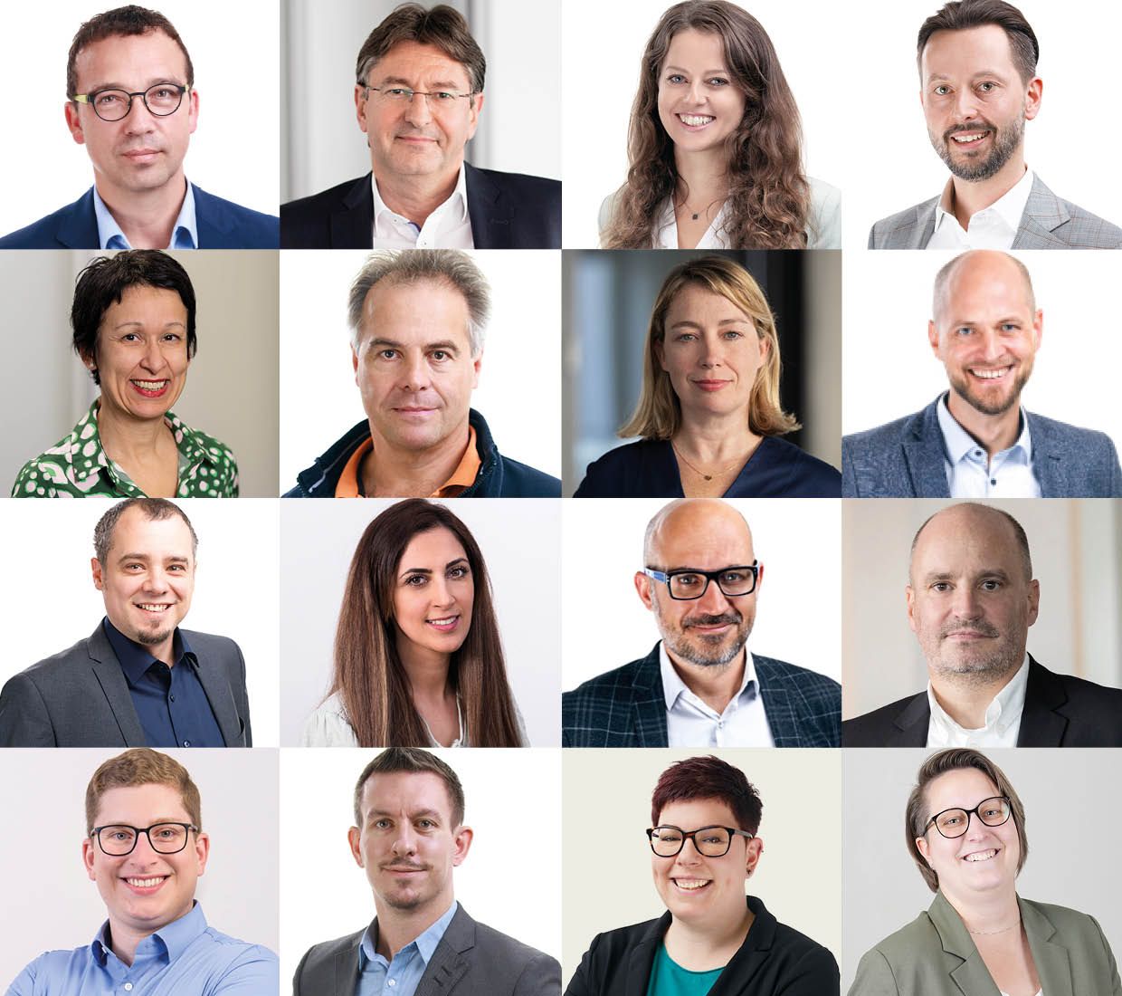 Collage mit Porträts von verschiedenen BRZ Mitarbeiterinnen und Mitarbeiter