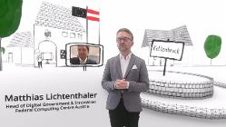 Matthias Lichtenthaler präsentiert in einer virtuellen Umgebung