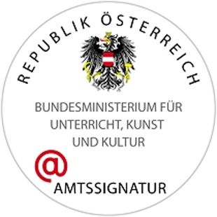 Amtssignatur Siegel des Bundesministeriums für Unterricht, Kunst und Kultur