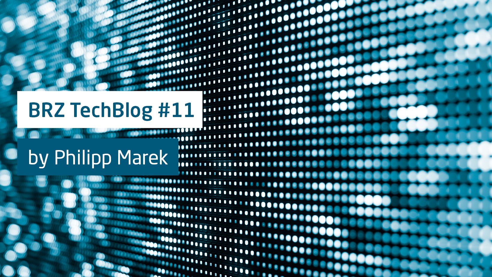 Blaue Punkte mit Techblog 11 Schriftzug