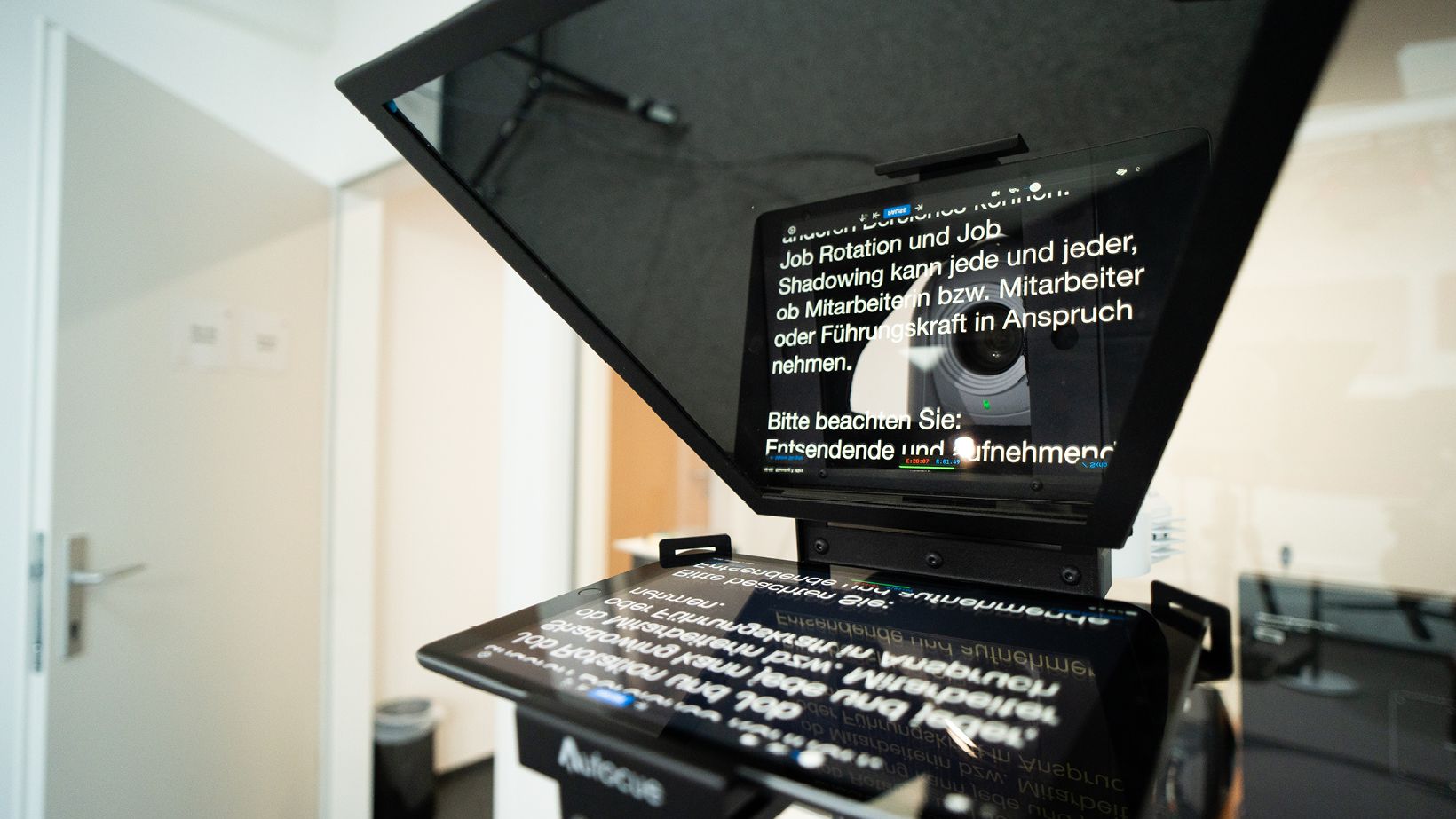 der Teleprompter im BRZ Studio