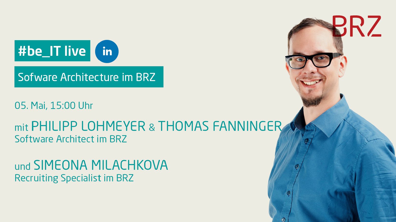 #be_IT LinkedIn live Sujet zum Thema Software Architecture im BRZ