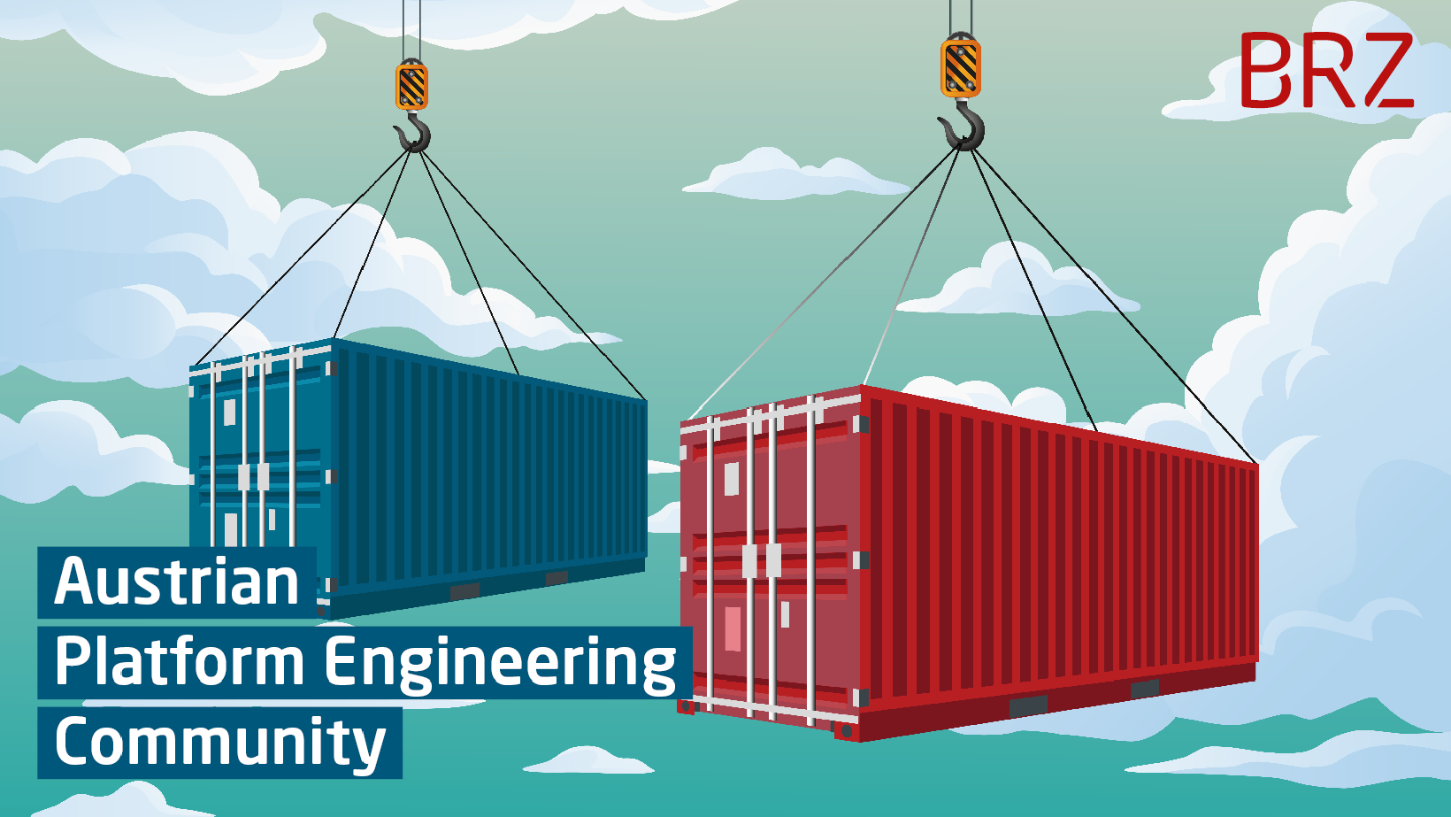 Zwei Container hängen in der Luft