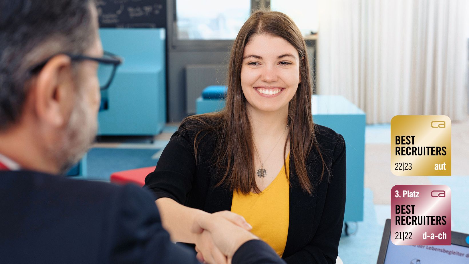Bewerbungsgespräch, Handshake