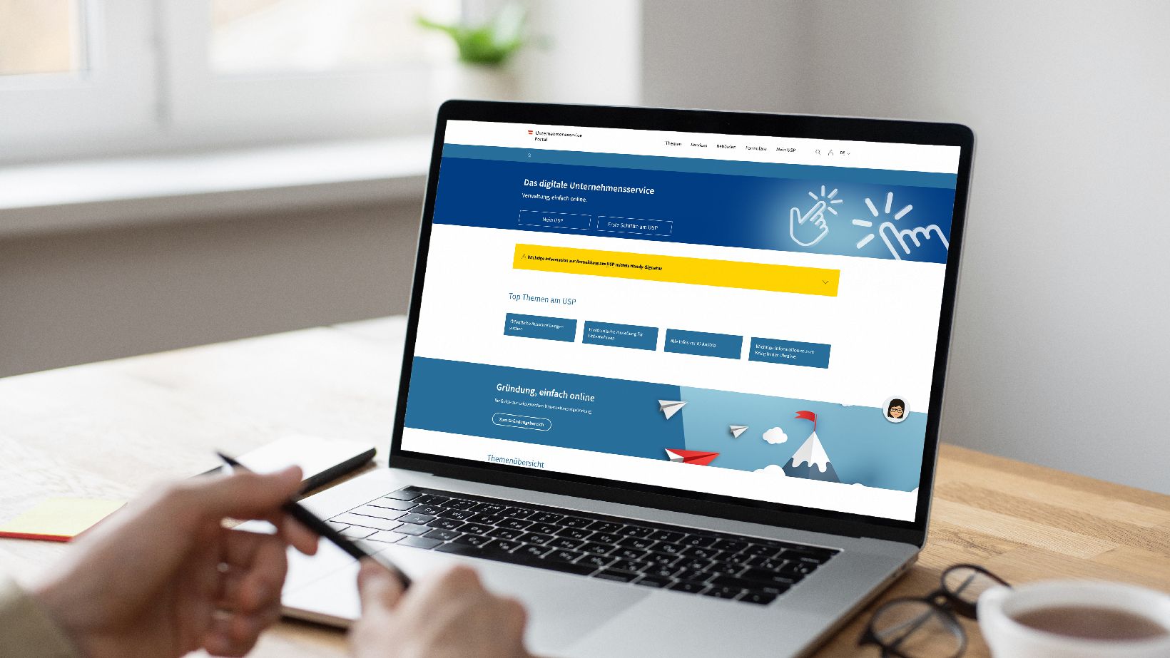 Unternehmenserviceportal, @Unternehmensserviceportal - iStock.com/Poike Screenshots vom Unternehmenserviceportal