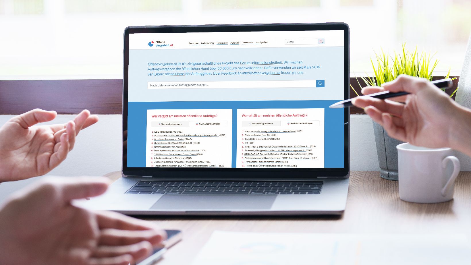 Offene Vergaben, @Offene Vergaben - iStock.com/Jirapong Manustrong Offene Vergaben Website