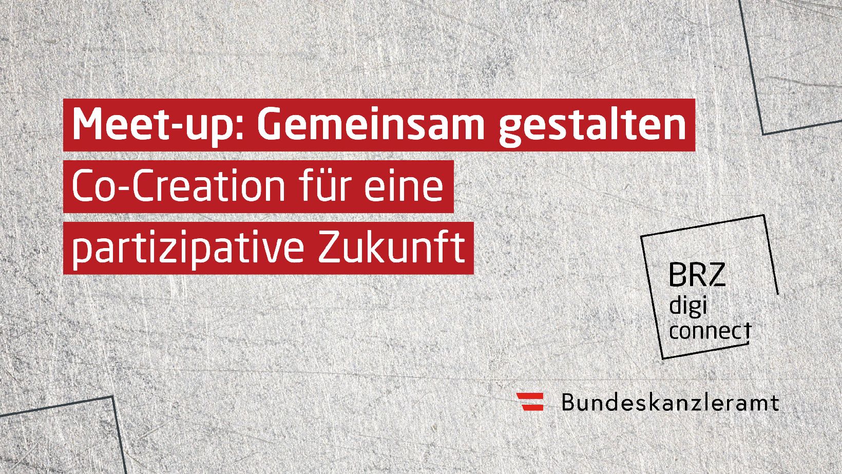 Grauer Hintergrund mit rotem Schriftzug